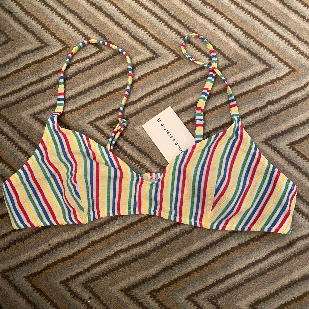 Solid and striped Rachel top